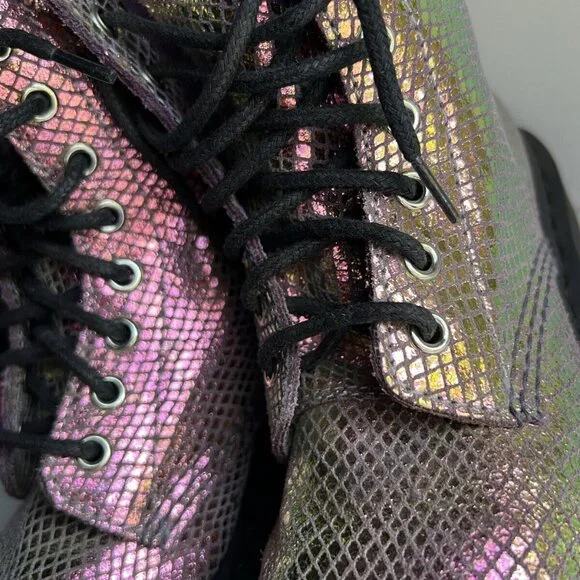 Dr. Martens 1460 Pascal Pink Iridescent Metallic Shiny Combat Boots Size 6 - Picture 9 of 16